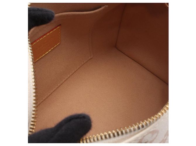 Louis Vuitton Marrone Monogram Dune Speedy Bandouliere 20 Beige - vista 3