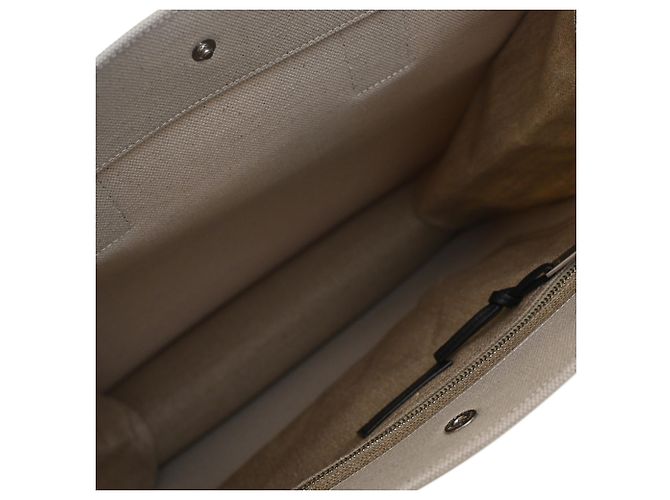 Tote Rive Gauche North South in fibre miste marrone Saint Laurent Beige - vista 8