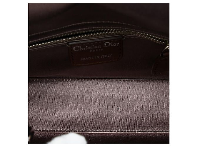Lady Dior Dior Grigio Mini Satin Cannage con Cristalli Marrone - vista 4