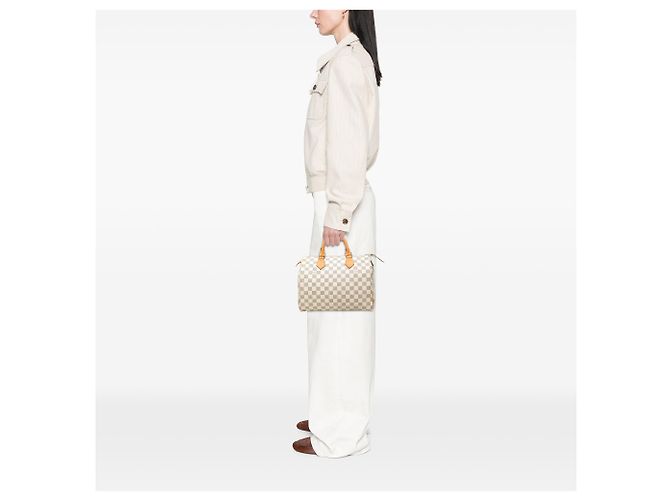 Louis Vuitton White Damier Azur Speedy 30 Bianco - vista 6