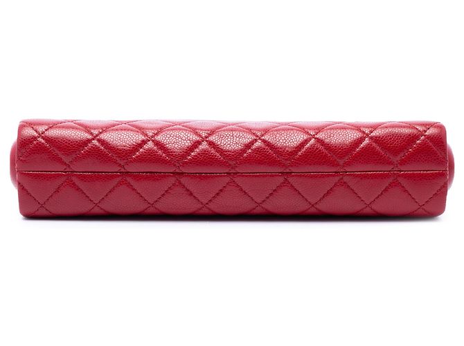 Clutch Chanel Red CC Quilted Caviar Frame Rosso - vista 3