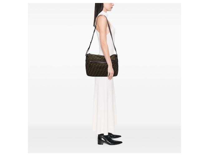 Fendi Marrone Tela Zucca a tracolla - vista 6