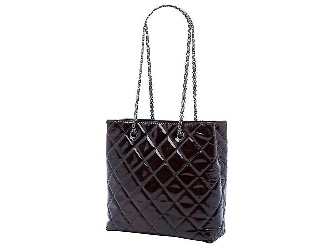 Tote Chanel Brown Quilted Patent Reissue 2.55 Marrone Marrone scuro - vista 2