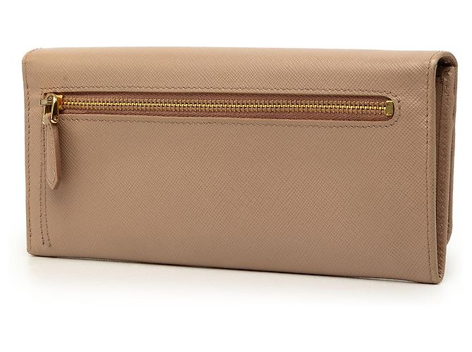 Prada Brown Saffiano Bow Continental Long Wallet Flesh - view 2