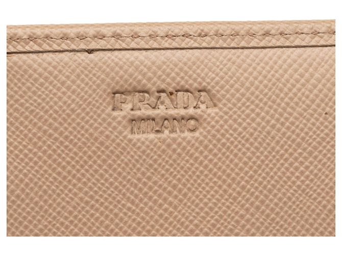 Prada Brown Saffiano Bow Continental Long Wallet Flesh - view 6