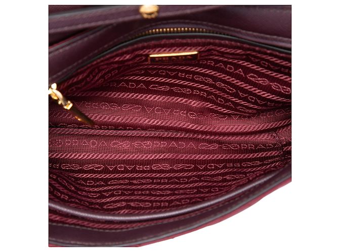 Prada Red Impuntu Tessuto Chain Crossbody Rouge Bordeaux - vue 4