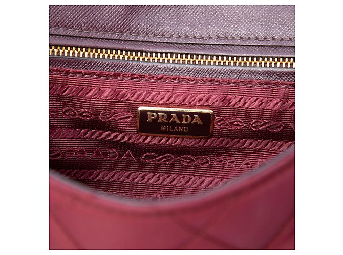 Prada Red Impuntu Tessuto Chain Crossbody Rouge Bordeaux - vue 5