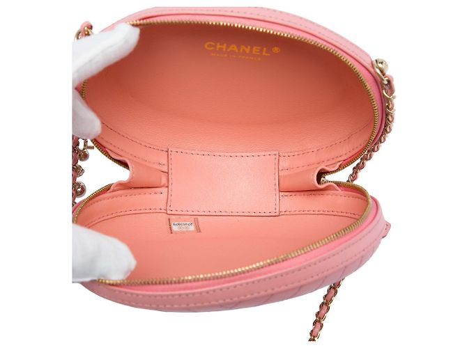 Borsa da sera La Pausa in pelle di vitello con cuciture chevron rosa Chanel - vista 4