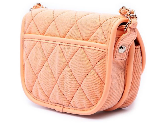Chanel Orange Mini CC Messenger Flap in denim trapuntato Arancione - vista 2