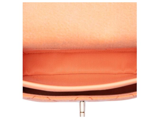 Chanel Orange Mini CC Messenger Flap in denim trapuntato Arancione - vista 4
