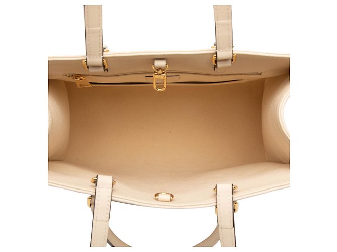 Louis Vuitton Marrone Monogram Empreinte OnTheGo MM Beige - vista 4
