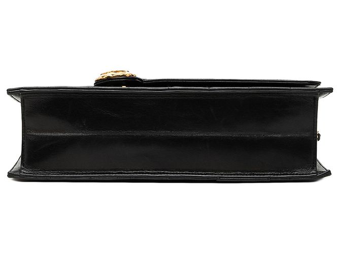 Chanel Black CC Envelope Flap em couro de bezerro matelassê vertical e diagonal Preto - vista 3