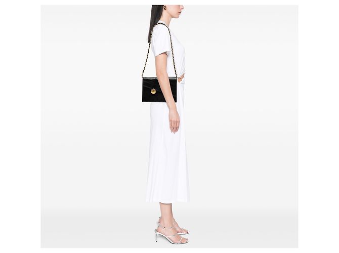 Chanel Black CC Envelope Flap em couro de bezerro matelassê vertical e diagonal Preto - vista 7