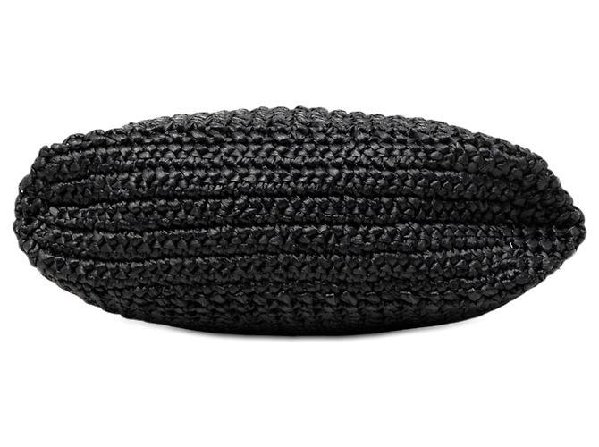 Prada Tote Schwarz Klein mit Raffia-Effekt, Häkeloptik und gesticktem Logo - Ansicht 3