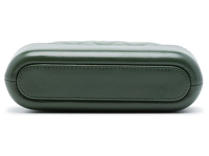 Clutch Gabrielle Chanel in pelle di vitello invecchiata verde con doppia zip e catena Verde scuro - vista 3