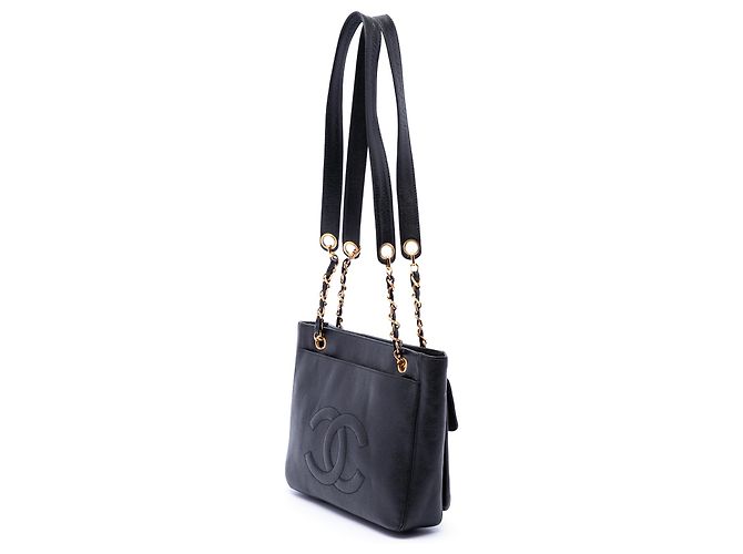Borsa a tracolla Chanel Black CC Caviar con tasca frontale Nero - vista 2