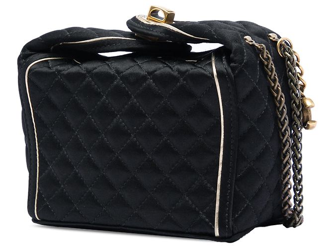Borsa Chanel Black Paris Shanghai CC in raso trapuntato Takeaway Box Nero - vista 2