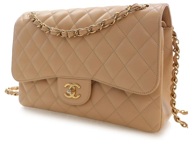 Chanel Beige Jumbo Classic Caviar Double Flap - vista 2