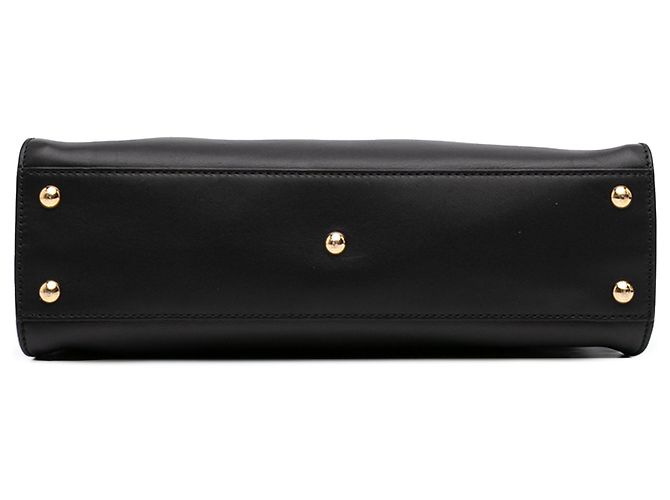 Borsa Fendi Black Medium Bicolor Leather Peekaboo ISeeU Nero - vista 3