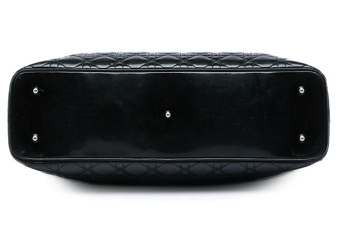 Dior Black Extra Large Patent Cannage Lady Dior Nero - vista 3