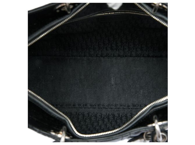 Dior Black Extra Large Patent Cannage Lady Dior Nero - vista 4