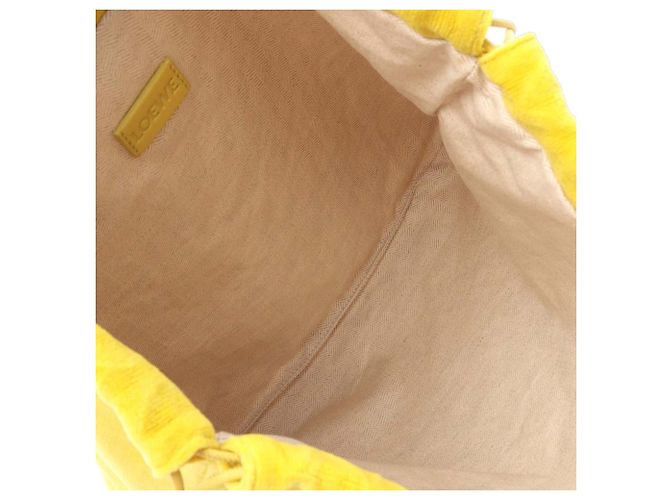 Pochette con coulisse LOEWE Yellow Paulas Ibiza in spugna Giallo - vista 3