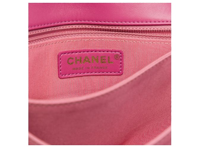 Chanel Pink Quilted Crinkled Patent Pagoda Accordion Flap Rosa - vista 5