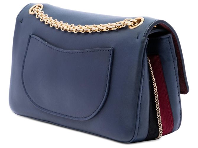 Chanel Blue Calfskin Reissue 2.55 Medallion Nude Double Flap 225 Blu navy - vista 2