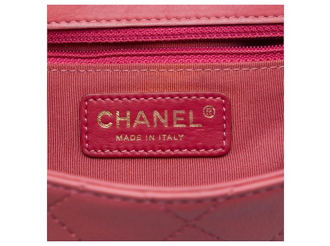 Chanel Pink Small Stitched Calfskin Covered CC Flap Rosa - vista 5