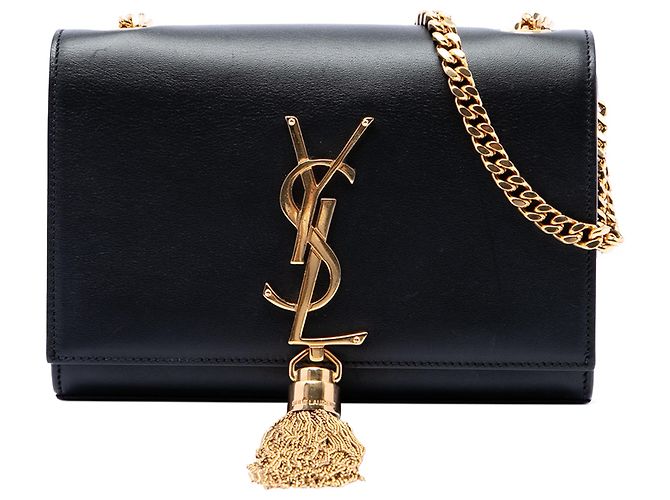 Borsa a tracolla Kate con nappa in pelle di vitello liscia nera con monogramma Saint Laurent, piccola Nero - vue 2
