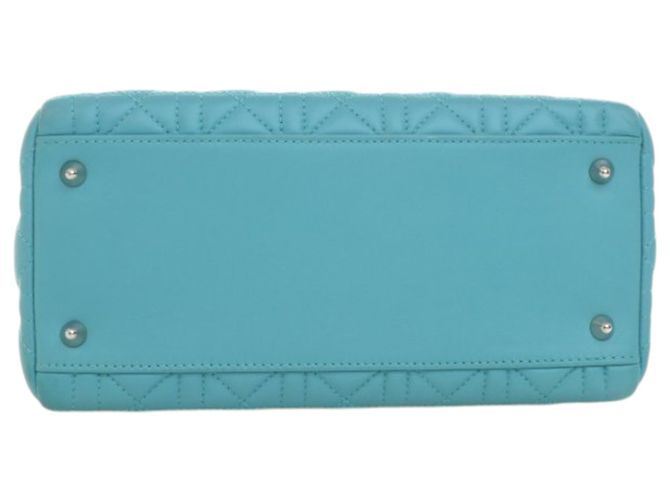 Lady Dior aus blauem Lammleder Größe Medium - Ansicht 5