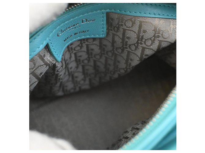 Lady Dior aus blauem Lammleder Größe Medium - Ansicht 6