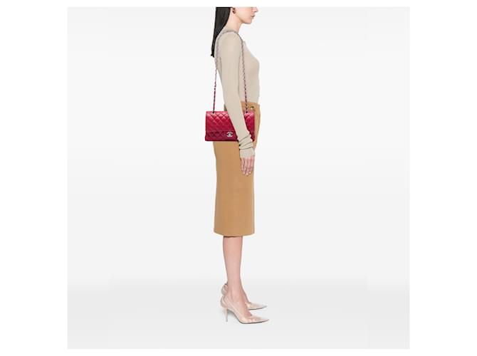 Chanel Red Medium Classic Caviar Double Flap Rosso - vista 5