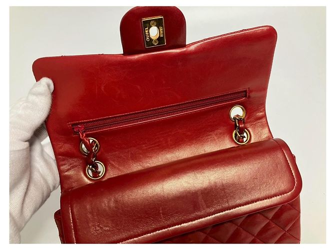 Borsa a Spalla Chanel Matelassé Rossa Rosso - vista 11