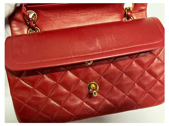 Borsa a Spalla Chanel Matelassé Rossa Rosso - vista 12