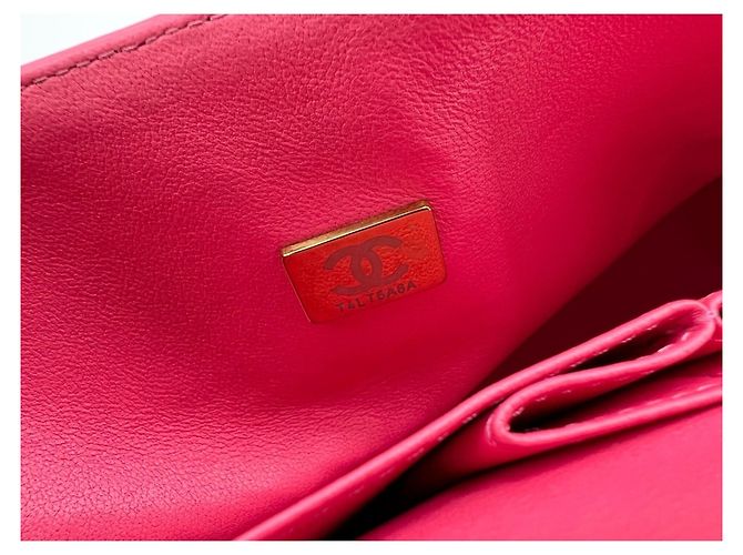 Borsa a Spalla Chanel Matelassé Double Flap Rosa - vista 14