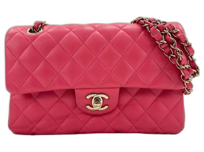 Borsa a Spalla Chanel Matelassé Double Flap Rosa - vista 15