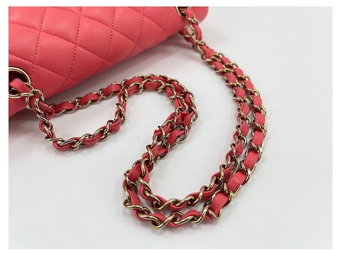 Borsa a Spalla Chanel Matelassé Double Flap Rosa - vista 9