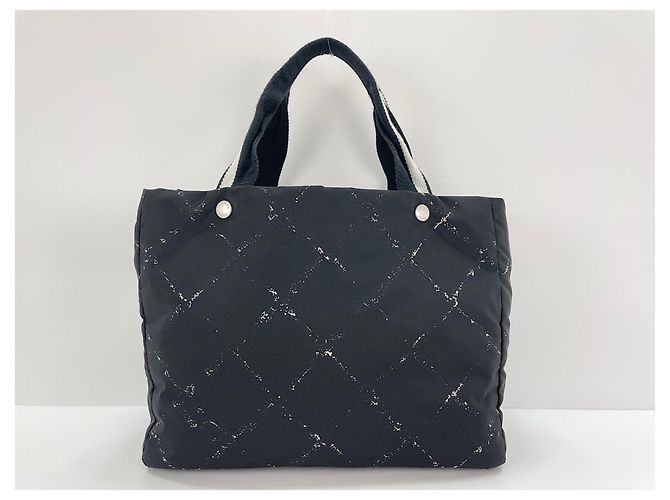 Borsa Tote Chanel Nylon Travel Line Black Nero - vista 14