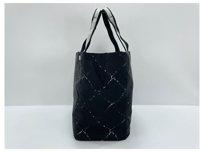 Borsa Tote Chanel Nylon Travel Line Black Nero - vista 4