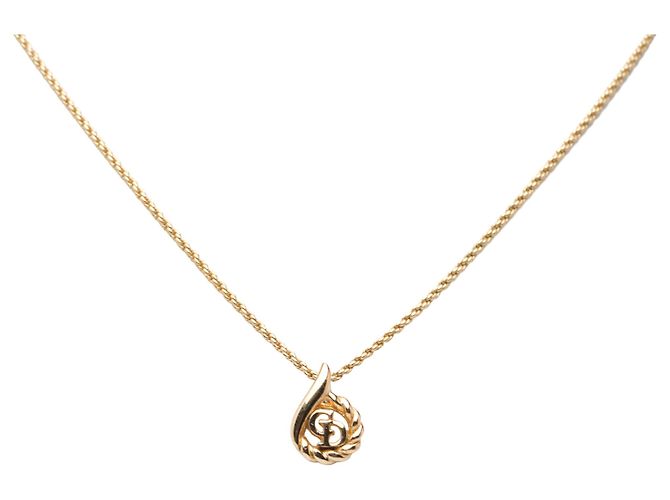 Collana con pendente Dior Gold placcato oro con logo CD a forma di goccia d'acqua D'oro - vista 2