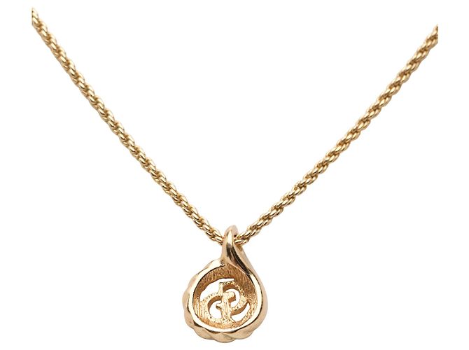 Collana con pendente Dior Gold placcato oro con logo CD a forma di goccia d'acqua D'oro - vista 3