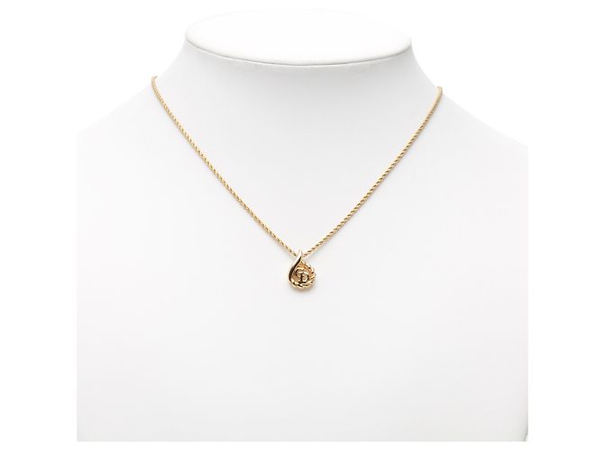 Collana con pendente Dior Gold placcato oro con logo CD a forma di goccia d'acqua D'oro - vista 6
