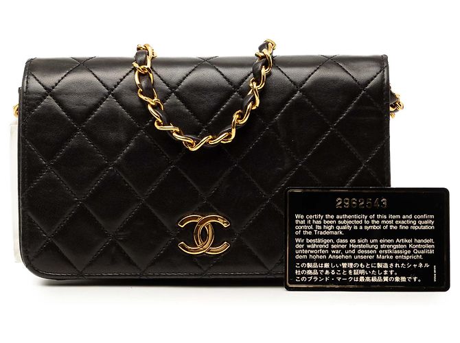 Chanel Black Mini CC gestepptes Lammleder Full Flap Schwarz - Ansicht 7