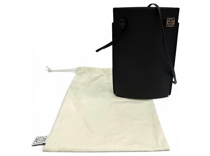 Borsa a Spalla Loewe Classic Calfskin Dice Pocket Anagram Nero - vista 2