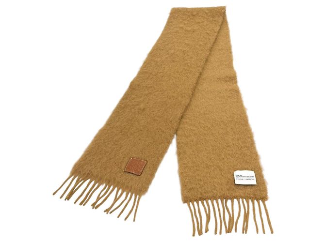 Stola Loewe in misto mohair e lana marrone - vista 3
