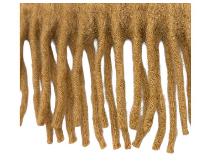 Stola Loewe in misto mohair e lana marrone - vista 4