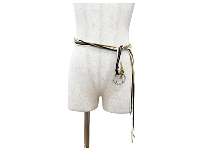 Hermès Sash Gürtel Schwarz Braun Weiß - Ansicht 2