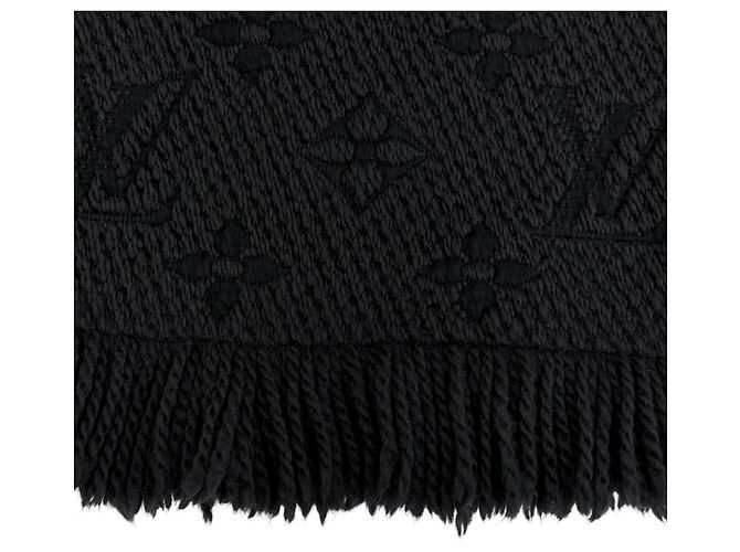 Stola Louis Vuitton in lana e seta nera Nero - vista 6
