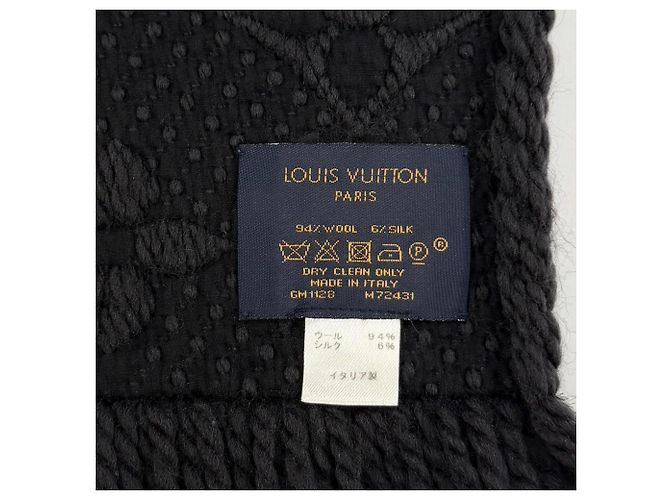 Stola Louis Vuitton in lana e seta nera Nero - vista 7